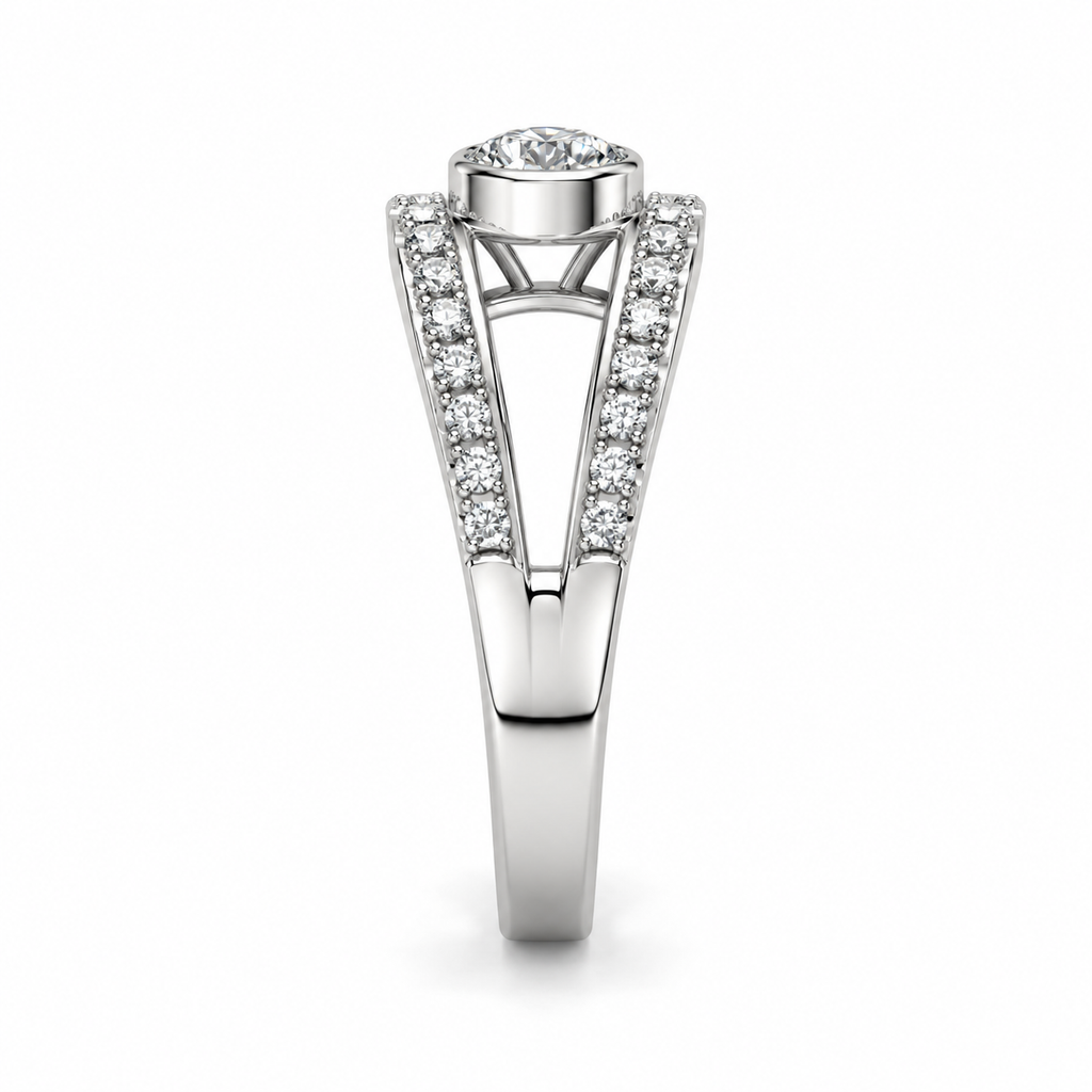 ROUND/1 CT /14k WHITEGOLD/PAVE BAND