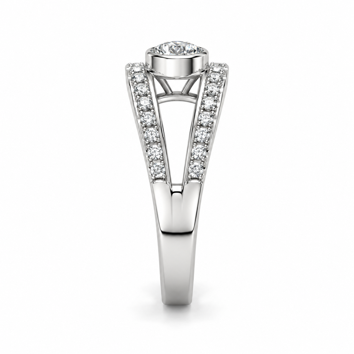 ROUND/1 CT /14k WHITEGOLD/PAVE BAND