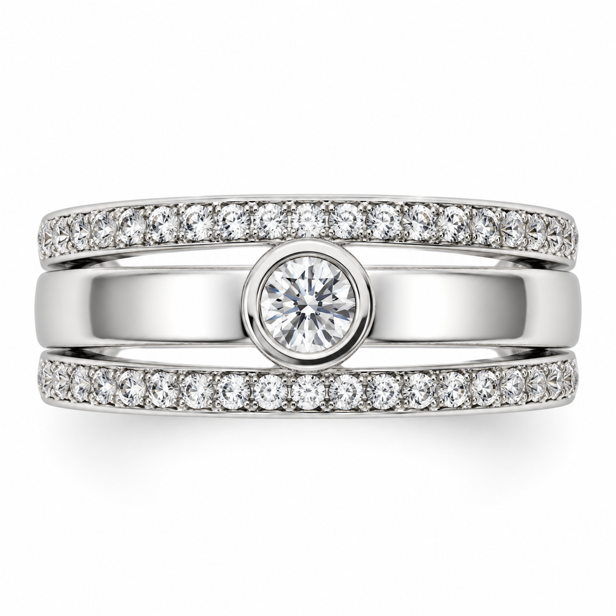 ROUND/1 CT /14k WHITEGOLD/PAVE BAND