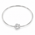 ROUND/14k WHITEGOLD/FLORAL HEART BANGLE