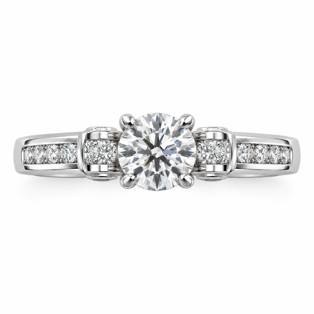 ROUND/3 CT /14k WHITEGOLD/DIAMOND BAND