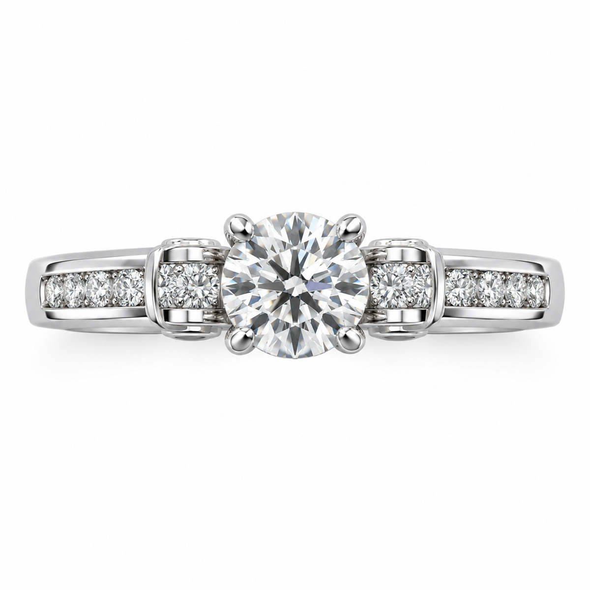 ROUND/3 CT /14k WHITEGOLD/DIAMOND BAND