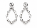 TEARDROP/14k WHITEGOLD/FLORAL DROP EARRINGS
