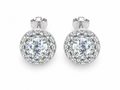 ROUND/14k WHITEGOLD/HALO STUD EARRINGS