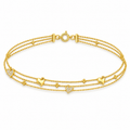 HEART/14k YELLOWGOLD/TRIPLE STRAND BRACELET
