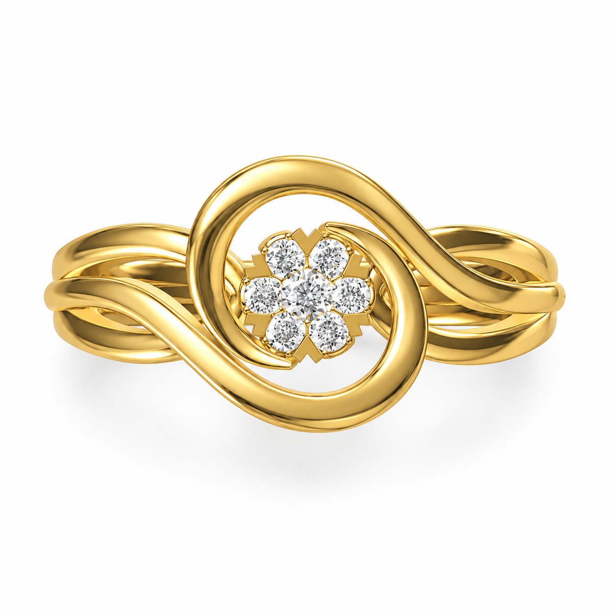ROUND/14k YELLOWGOLD/VINE BAND